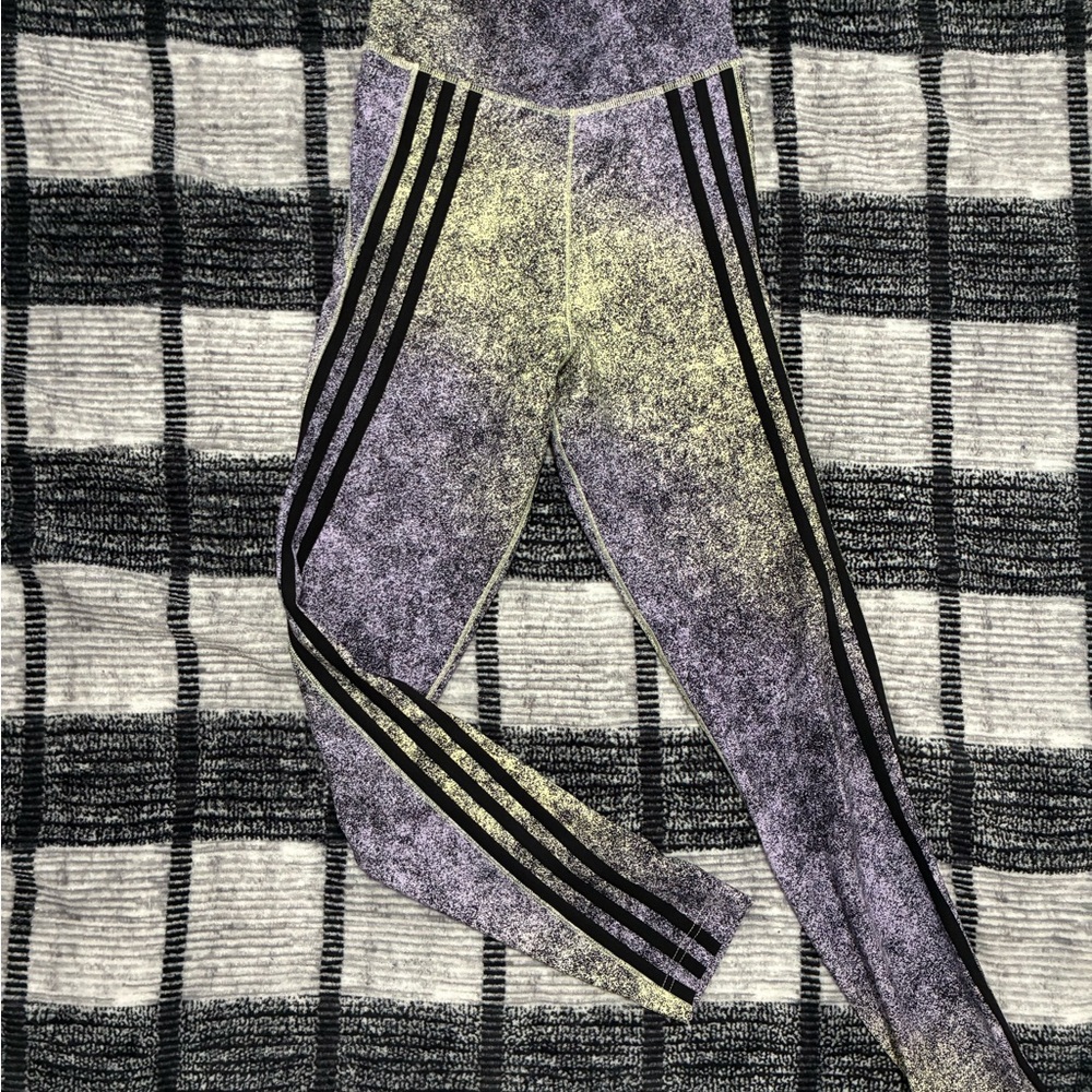 Adidas Purple and Yellow Leggings
